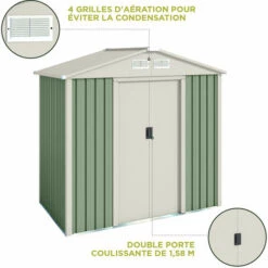 HOGGAR Abri De Jardin En Métal Nybro 2.43m2 - Garantie 10 Ans - 201x121x176cm. Remise Métal 9 HOGGAR Abri De Jardin En Métal Nybro 2.43m2 - Garantie 10 Ans - 201x121x176cm. Remise Métal -France Abri de jardin Soldes Boutique 18013763 4