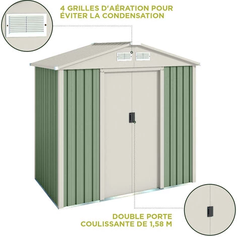 HOGGAR Abri De Jardin En Métal Nybro 2.43m2 - Garantie 10 Ans - 201x121x176cm. Remise Métal 6 HOGGAR Abri De Jardin En Métal Nybro 2.43m2 - Garantie 10 Ans - 201x121x176cm. Remise Métal – Image 4