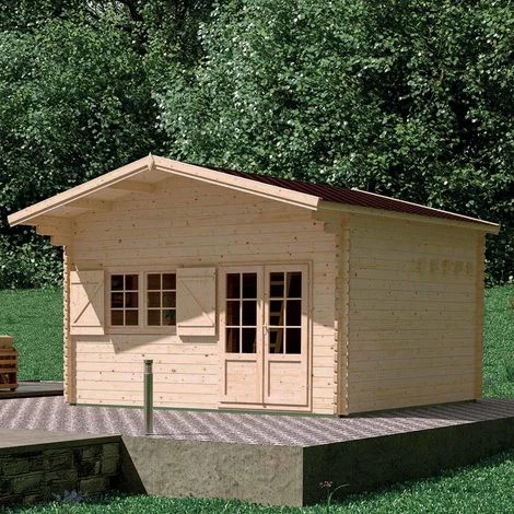 Forest Style Abri De Jardin Jasmin Duplex 19.2m² + Mezzanine De 8.68m² - Système D'Assemblage En Madriers Epais (44mm) Avec Double Rainurage :Résistant : Et Isolant - Toiture Etanche En Tuiles Shingles Rainurées 3 Forest Style Abri De Jardin Jasmin Duplex 19.2m² + Mezzanine De 8.68m² - Système D'Assemblage En Madriers Epais (44mm) Avec Double Rainurage :Résistant : Et Isolant - Toiture Etanche En Tuiles Shingles Rainurées