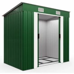 GARDEBRUK Abri De Jardin En Métal Vert Cabane Remise Rangement Outils - Avec Ventilation