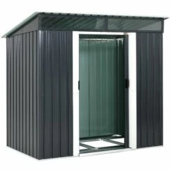 Gardebruk - Abri De Jardin En Acier Galvanisé 3,35m³ 2 Fenêtres Fondation Incluse Porte Coulissante Cabane De Jardin Outils