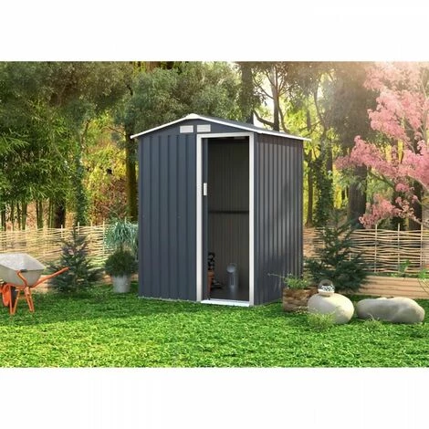 AUTRES Abri De Jardin En Métal - 1,91 M² -1 Porte Coulissante - Gris Anthracite 4 AUTRES Abri De Jardin En Métal - 1,91 M² -1 Porte Coulissante - Gris Anthracite – Image 2