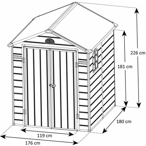 Abri De Jardin Résine Beige Trigano 3,16 M² + Kit D'ancrage 4 Abri De Jardin Résine Beige Trigano 3,16 M² + Kit D'ancrage – Image 2