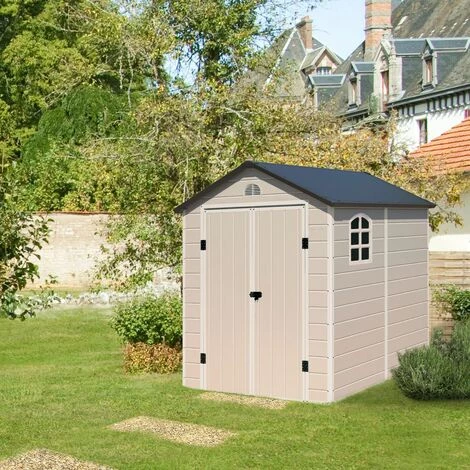 Abri De Jardin Résine Beige Trigano 3,16 M² + Kit D'ancrage 7 Abri De Jardin Résine Beige Trigano 3,16 M² + Kit D'ancrage – Image 5