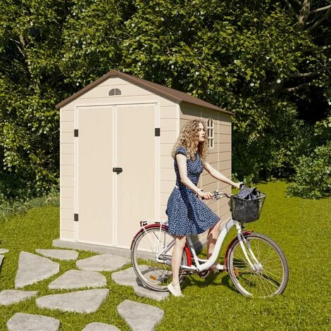 Abri De Jardin Résine Beige Trigano 4,72 M² + Kit D'ancrage 5 Abri De Jardin Résine Beige Trigano 4,72 M² + Kit D'ancrage – Image 3