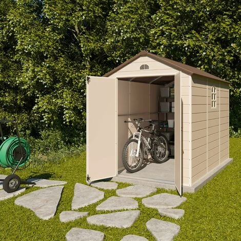 Abri De Jardin Résine Beige Trigano 4,72 M² + Kit D'ancrage 6 Abri De Jardin Résine Beige Trigano 4,72 M² + Kit D'ancrage – Image 4