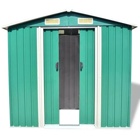YOUTHUP Abri De Stockage Pour Jardin Métal Vert 204 X 132 X 186 Cm 4 YOUTHUP Abri De Stockage Pour Jardin Métal Vert 204 X 132 X 186 Cm – Image 2