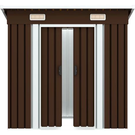 YOUTHUP Abri De Stockage Pour Jardin Marron 194x121x181 Cm Acier 5 YOUTHUP Abri De Stockage Pour Jardin Marron 194x121x181 Cm Acier – Image 3
