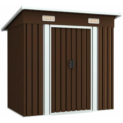 ASUPERMALL Abri De Stockage Pour Jardin Marron 194x121x181 Cm Acier 3 ASUPERMALL Abri De Stockage Pour Jardin Marron 194x121x181 Cm Acier