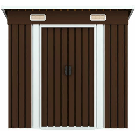 ASUPERMALL Abri De Stockage Pour Jardin Marron 194x121x181 Cm Acier 6 ASUPERMALL Abri De Stockage Pour Jardin Marron 194x121x181 Cm Acier – Image 4
