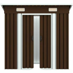 ASUPERMALL Abri De Stockage Pour Jardin Marron 194x121x181 Cm Acier 11 ASUPERMALL Abri De Stockage Pour Jardin Marron 194x121x181 Cm Acier -France Abri de jardin Soldes Boutique 19682598 5