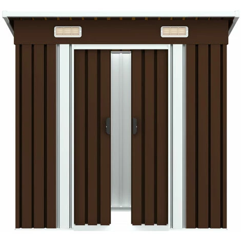 ASUPERMALL Abri De Stockage Pour Jardin Marron 194x121x181 Cm Acier 7 ASUPERMALL Abri De Stockage Pour Jardin Marron 194x121x181 Cm Acier – Image 5