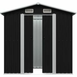 ASUPERMALL Abri De Stockage Pour Jardin Anthracite Acier 204x132x186 Cm -France Abri de jardin Soldes Boutique 19682601 3