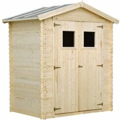 HOGGAR NATURE Abri De Jardin En Bois Naturel Alvik 2.66 M2 - 196x136x218cm. Remise