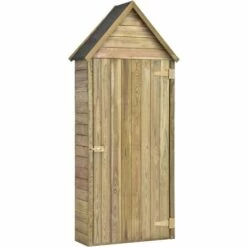 Topdeal Abri à Outils De Jardin Avec Porte 77x28x178cm Pinède Imprégnée