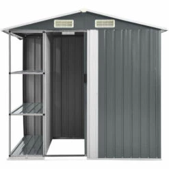 ASUPERMALL Abri De Jardin Avec Etagere Gris 205x130x183 Cm Fer 10 ASUPERMALL Abri De Jardin Avec Etagere Gris 205x130x183 Cm Fer -France Abri de jardin Soldes Boutique 23513351 4