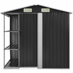 ASUPERMALL Abri De Jardin Avec Etagere Anthracite 205x130x183 Cm Fer 9 ASUPERMALL Abri De Jardin Avec Etagere Anthracite 205x130x183 Cm Fer -France Abri de jardin Soldes Boutique 23513355 3