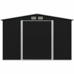Topdeal Abri De Stockage Pour Jardin Anthracite Acier 257x205x178 Cm 10 Topdeal Abri De Stockage Pour Jardin Anthracite Acier 257x205x178 Cm -France Abri de jardin Soldes Boutique 23542222 4