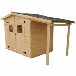 Habrita Abri En Panneaux De Bois Avec Bûcher - 3,70+2,08 M²