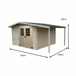 Habrita Abri En Madriers Massifs - 8,70+3,00 M² 7 Habrita Abri En Madriers Massifs - 8,70+3,00 M² -France Abri de jardin Soldes Boutique 2391737 3