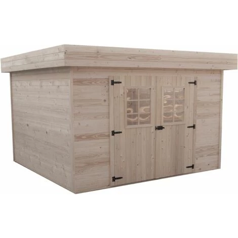 Habrita Abri En Madriers Massifs Avec Toit Plat - 5,56 M² 3 Habrita Abri En Madriers Massifs Avec Toit Plat - 5,56 M²