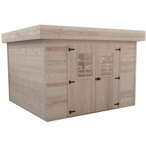 Habrita Abri En Madriers Massifs Avec Toit Plat - 8,47 M² 3 Habrita Abri En Madriers Massifs Avec Toit Plat - 8,47 M²