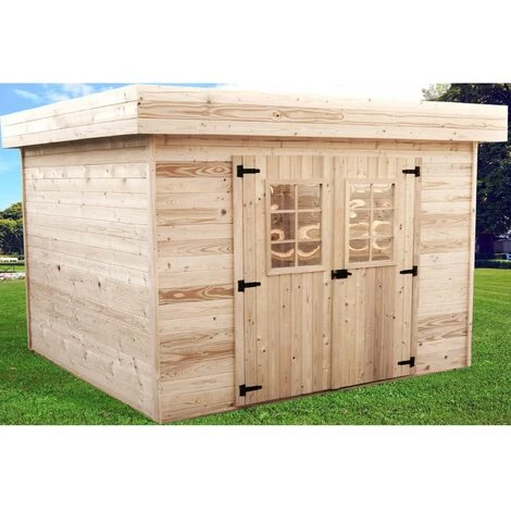 Habrita Abri En Madriers Massifs Avec Toit Plat - 8,47 M² 4 Habrita Abri En Madriers Massifs Avec Toit Plat - 8,47 M² – Image 2