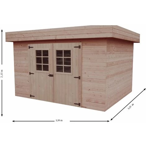 Habrita Abri En Madriers Massifs Avec Toit Plat - 8,47 M² 5 Habrita Abri En Madriers Massifs Avec Toit Plat - 8,47 M² – Image 3