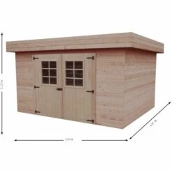 Habrita Abri En Madriers Massifs Avec Toit Plat - 11,38 M² -France Abri de jardin Soldes Boutique 2391744 3
