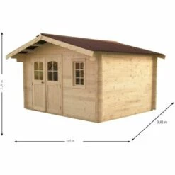 Habrita Abri En Madriers Massifs Avec 1 Fenêtre - 8,70 M² -France Abri de jardin Soldes Boutique 2391746 3