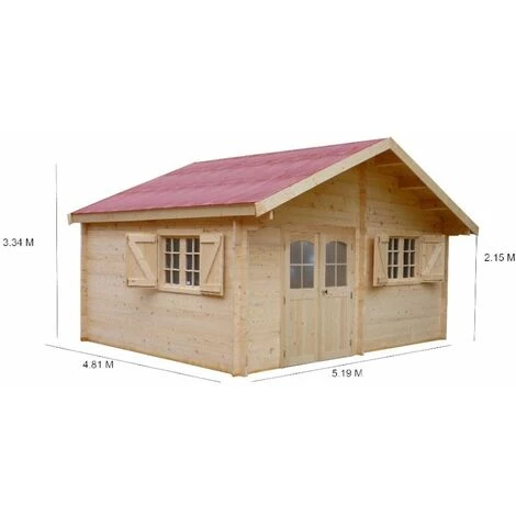 Habrita Abri En Madriers Massifs Façon Chalet - 17,52 M² 5 Habrita Abri En Madriers Massifs Façon Chalet - 17,52 M² – Image 3