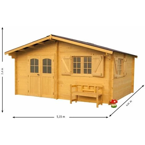 Habrita Abri Type Châlet - Madriers Massifs / 17,47 M² 5 Habrita Abri Type Châlet - Madriers Massifs / 17,47 M² – Image 3