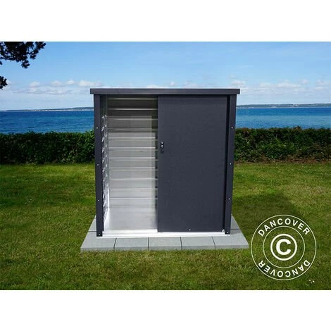 DANCOVER Abri De Jardin/Armoire Métallique Avec Porte Coulissante, 1,25x0,8x1,31m, ProShed®, Anthracite - Anthracite 3 DANCOVER Abri De Jardin/Armoire Métallique Avec Porte Coulissante, 1,25x0,8x1,31m, ProShed®, Anthracite - Anthracite
