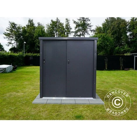 DANCOVER Abri De Jardin/Armoire Métallique Avec Porte Coulissante, 1,25x0,8x1,31m, ProShed®, Anthracite - Anthracite 6 DANCOVER Abri De Jardin/Armoire Métallique Avec Porte Coulissante, 1,25x0,8x1,31m, ProShed®, Anthracite - Anthracite – Image 4