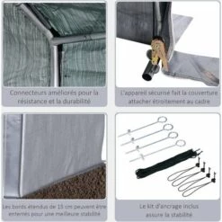 Outsunny Abri De Jardin Rangement Extérieur En PE Résistant Aux UV Gris Dim. 2L X 2l X 2H M - Gris 11 Outsunny Abri De Jardin Rangement Extérieur En PE Résistant Aux UV Gris Dim. 2L X 2l X 2H M - Gris -France Abri de jardin Soldes Boutique 25009152 5