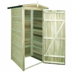 Hommoo Abri De Stockage Pour Jardin Pin Impregne FSC 100x100x210 Cm HDV27679 -France Abri de jardin Soldes Boutique 25140876 4