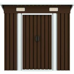 Hommoo Abri De Stockage Pour Jardin Marron 194x121x181 Cm Acier HDV30184 -France Abri de jardin Soldes Boutique 25142977 4