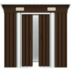 Hommoo Abri De Stockage Pour Jardin Marron 194x121x181 Cm Acier HDV30184 -France Abri de jardin Soldes Boutique 25142977 5