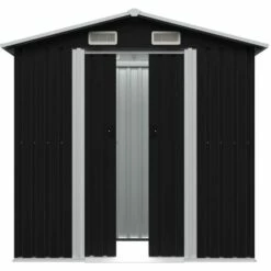 Hommoo Abri De Stockage Pour Jardin Anthracite Acier 204x132x186 Cm HDV30185 -France Abri de jardin Soldes Boutique 25142982 5