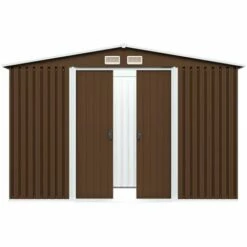 Hommoo Abri De Stockage Pour Jardin Marron 257x205x178 Cm Acier HDV30188 11 Hommoo Abri De Stockage Pour Jardin Marron 257x205x178 Cm Acier HDV30188 -France Abri de jardin Soldes Boutique 25142987 5