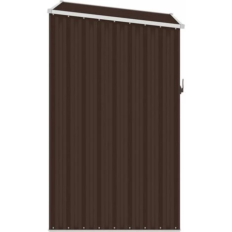 VidaXL Abri De Jardin Marrron 87x98x159 Cm Acier Galvanisé - Brun 5 VidaXL Abri De Jardin Marrron 87x98x159 Cm Acier Galvanisé - Brun – Image 3