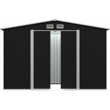 TRUE DEAL Abri De Stockage Pour Jardin Anthracite Acier 257x205x178 Cm 5 TRUE DEAL Abri De Stockage Pour Jardin Anthracite Acier 257x205x178 Cm – Image 3