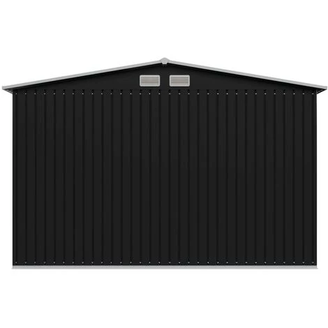 TRUE DEAL Abri De Stockage Pour Jardin Anthracite Acier 257x205x178 Cm 7 TRUE DEAL Abri De Stockage Pour Jardin Anthracite Acier 257x205x178 Cm – Image 5