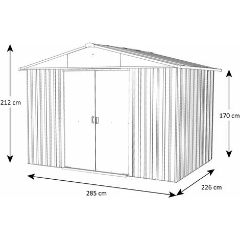 Abri De Jardin Métal Aspect Bois Yardmaster 6,44 M² + Kit D'ancrage 4 Abri De Jardin Métal Aspect Bois Yardmaster 6,44 M² + Kit D'ancrage – Image 2