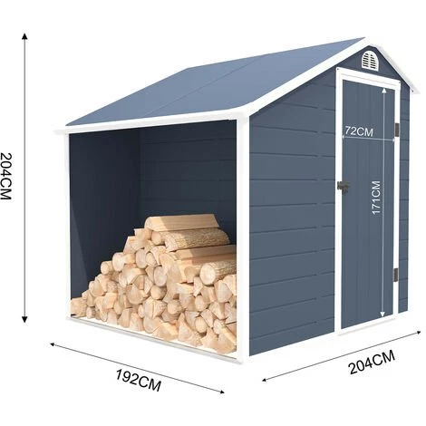 Abri De Jardin Résine Gardiun Sylvana A - 3,92 M² Avec Range Bûches Extérieur 204x192x204 Cm Anthracite 5 Abri De Jardin Résine Gardiun Sylvana A - 3,92 M² Avec Range Bûches Extérieur 204x192x204 Cm Anthracite – Image 3