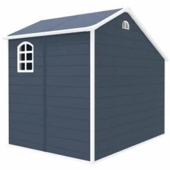 Abri De Jardin Résine Gardiun Sylvana B - 5 M² Avec Range Bûches Extérieur 260x192x226 Cm Anthracite -France Abri de jardin Soldes Boutique 26929579 3