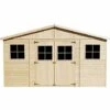 Abri De Jardin En Bois Naturel - Stockage Extérieur Avec Fenêtres- H246 X 418 X 420 Cm/ 16 M²- Hangar En Bois Naturel - Atelier Rangement Outils Et Vélos- TIMBELA M330 - Beige -France Abri de jardin Soldes Boutique 26984806 1