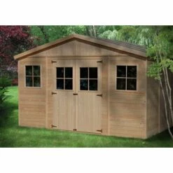 Abri De Jardin En Bois Naturel - Stockage Extérieur Avec Fenêtres- H246 X 418 X 420 Cm/ 16 M²- Hangar En Bois Naturel - Atelier Rangement Outils Et Vélos- TIMBELA M330 - Beige 9 Abri De Jardin En Bois Naturel - Stockage Extérieur Avec Fenêtres- H246 X 418 X 420 Cm/ 16 M²- Hangar En Bois Naturel - Atelier Rangement Outils Et Vélos- TIMBELA M330 - Beige -France Abri de jardin Soldes Boutique 26984806 3