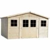 TIMBELA M331F Abri De Jardin En Bois Naturel- Porte Robuste De Meilleure Qualité - Stockage Extérieur Avec Fenêtres- H246x418x318 Cm/12 M²- Atelier Rangement Outils Et Vélos - Beige 2 TIMBELA M331F Abri De Jardin En Bois Naturel- Porte Robuste De Meilleure Qualité - Stockage Extérieur Avec Fenêtres- H246x418x318 Cm/12 M²- Atelier Rangement Outils Et Vélos - Beige -France Abri de jardin Soldes Boutique 26984865 1