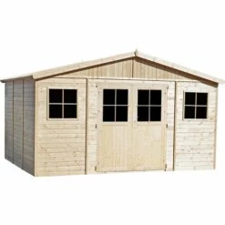 TIMBELA M331F Abri De Jardin En Bois Naturel- Porte Robuste De Meilleure Qualité - Stockage Extérieur Avec Fenêtres- H246x418x318 Cm/12 M²- Atelier Rangement Outils Et Vélos - Beige 8 TIMBELA M331F Abri De Jardin En Bois Naturel- Porte Robuste De Meilleure Qualité - Stockage Extérieur Avec Fenêtres- H246x418x318 Cm/12 M²- Atelier Rangement Outils Et Vélos - Beige -France Abri de jardin Soldes Boutique 26984865 2